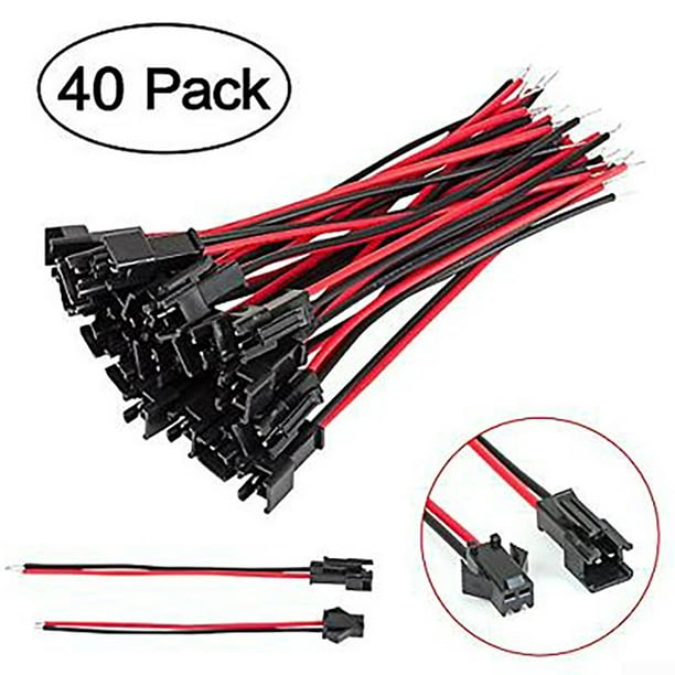 Details about   40x JST Plug Connector 2 Pin Male Female Plug Connector Cables 10CM Wires